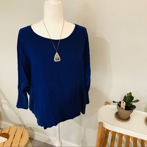 Royal blue batwing blouse XL